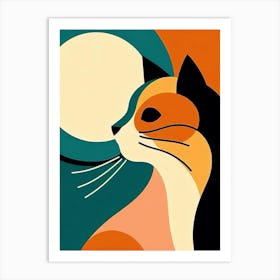 Cat In The Moonlight 3 Art Print