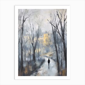 Winter City Park Painting Villa Borghese Gardens Rome 1 Art Print