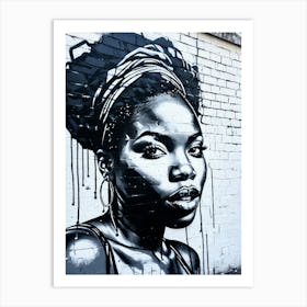 Graffiti Mural Of Beautiful Black Woman 96 Art Print