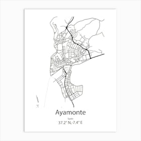 Ayamonte,Spain Minimalist Map Poster