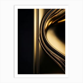 Bright Gold Metallic Border Encompassing A Frame Smooth Texture Contrasts Against Dark Background Art Print