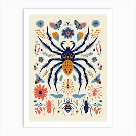 Colourful Insect Illustration Spider 13 Art Print