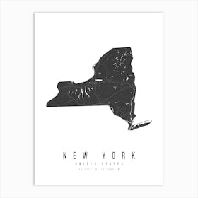 New York Mono Black And White Modern Minimal Street Map Art Print