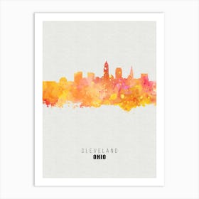 Cleveland Ohio City watercolor Art Print