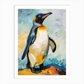 Galapagos Penguin Petermann Island Colour Block Painting 1 Art Print