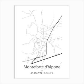 Monteforte D Alpone,Italy Minimalist Map Art Print