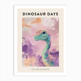 You Are Dinomate Dinosaur Lilac Poster Art Print