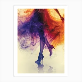 Dancer In Smoke Art Print