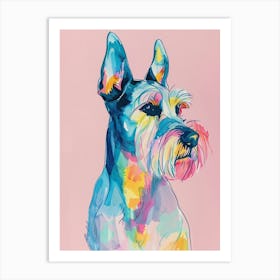 Pastel Manchester Terrier Dog Pastel Line Illustration  1 Art Print
