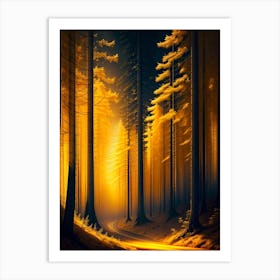 Forest At Night 6 Art Print