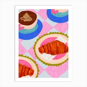 Coffee And Croissants 3 Art Print