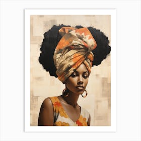 African Woman With A Turban Art Print