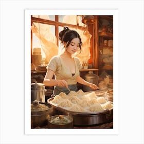 Dumpling Making Chinese New Year 20 Art Print