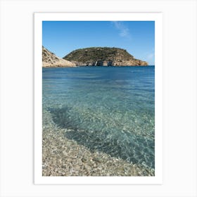 Beach and island on the Mediterranean coast Art Print