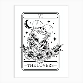 Tarot 0000 Skeleton Lovers Tarot Art Print