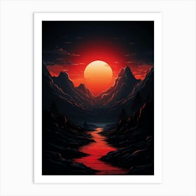 Sunset Over The Mountains Art Print