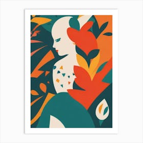 Woman In The Forest Art Print