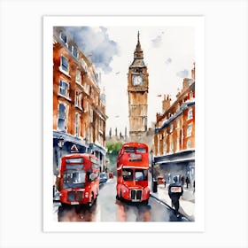 London Cityscape Akvarell Art Print