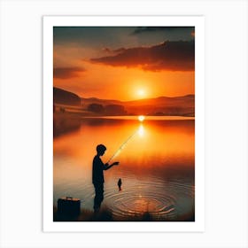Sunset Fishing Art Print