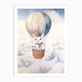 Baby Arctic Hare 3 In A Hot Air Balloon Art Print