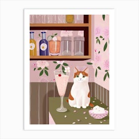 Cat And Ice Cream 4 Art Print