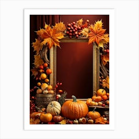 An Opulent Autumnal Frame Filled With Festive Thanksgiving Imagery Midst A Lavish Promotion Digital Art Print