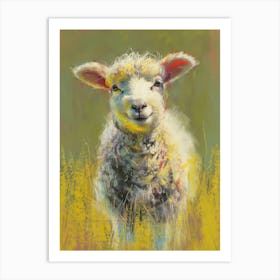 Lamb In The Grass Art Print