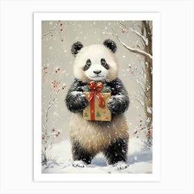 Christmas Panda Art Print