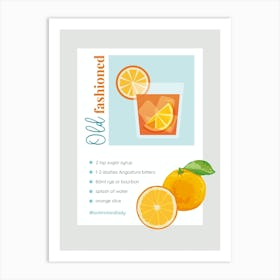 Old Fashioned Recipe Art Print