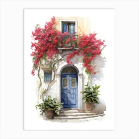 Tel Aviv, Israel   Mediterranean Doors Watercolour Painting 4 Art Print