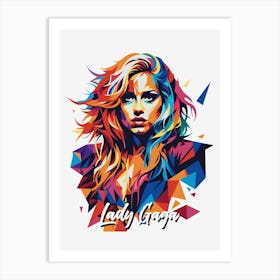 Lady Gaga 03 Portrait Music Icon Style WPAP Pop Art Art Print