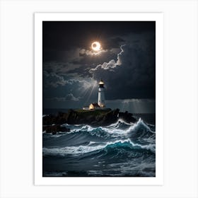 Eclipse Lighthouse Print Art Print