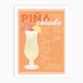 Orange Piña Colada Cocktail Art Print