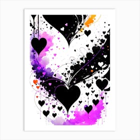 Abstract Hearts Art Print