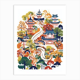 Yuyuan Garden China Modern Illustration 1 Art Print