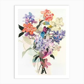 Lilac 2 Collage Flower Bouquet Art Print