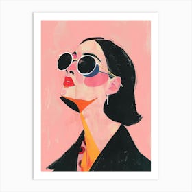 Illustration Of A Woman Wearing Sunglasses 3 Art Print