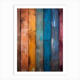 Colorful Wood Planks 1 Art Print
