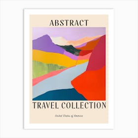 Abstract Travel Collection Poster United States Of America 1 Art Print