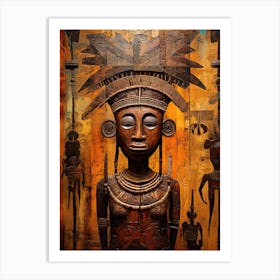 Rhythms in Time: African Tribal Mask Melodies Art Print