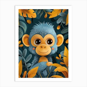 Monkey In The Jungle Art Print