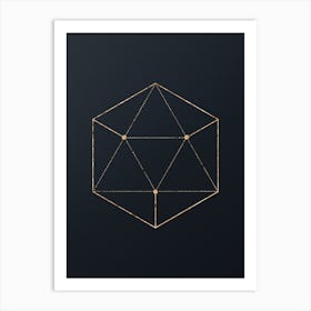 Abstract Geometric Gold Glyph on Dark Teal n.0240 Art Print