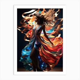 Woman In A Colorful Dress 7 Art Print