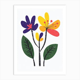 Flowers On A White Background 30 Art Print