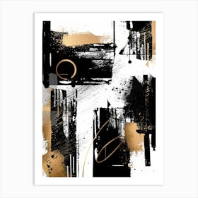 Abstract Black Gold Canvas Print 6 Art Print