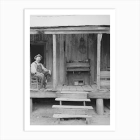 W E Smith, Farmer Near Morganza, Louisiana, Sitting On The Front Porch Of His Home By Russell Lee Art Print