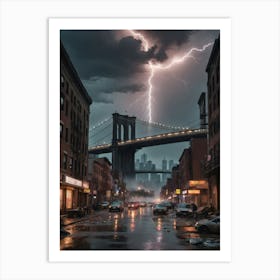 Lightning In New York City 2 Art Print