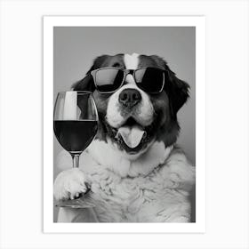 St Bernard And Wine Art Print