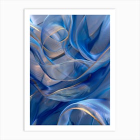 Abstract Blue And Gold 8 Art Print