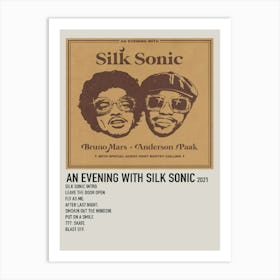 An Evening With Silk Sonic 2021 Poster Art Print